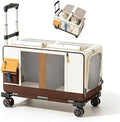 Large Cat Carrier with Wheels, Rolling Folding Soft-Sided by DLIANDONG
