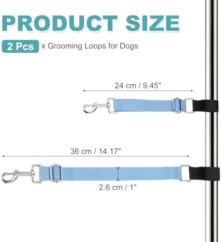 2Pcs Dog Grooming Loop, Adjustable, Sky Blue - Image 2