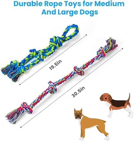 Feeko Dog Rope Toys for Large Breed Aggressive Chewers, Tough Chew Dog Toys - Image 3