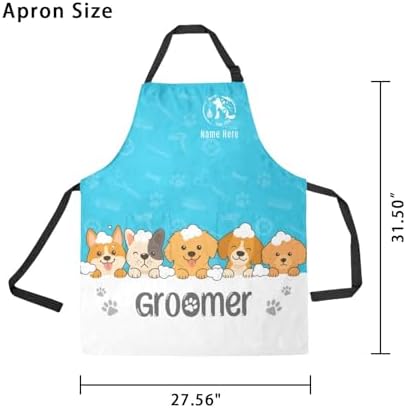 Custom Dog Grooming Apron with Logo Text, Pet Groomer Waterproof Aprons - Image 4