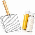 Premium Cat Litter Scoop with Stainless Steel Frame and Wooden Handle by Unknown