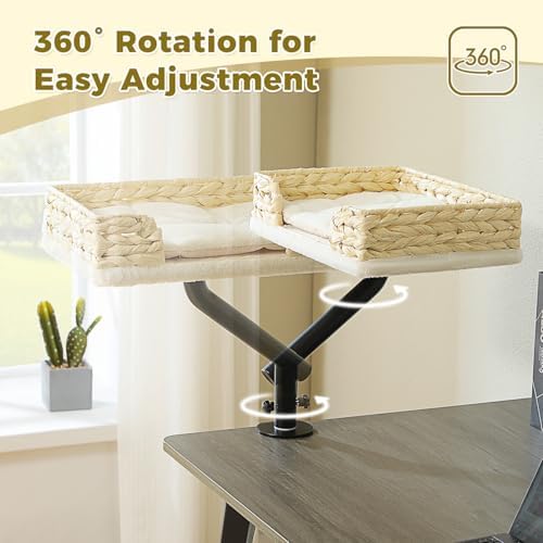 PAWZ Road Cat Desk Bed for Indoor Cats, Wicker Cat Bed for Desk Supports Up to - Image 5