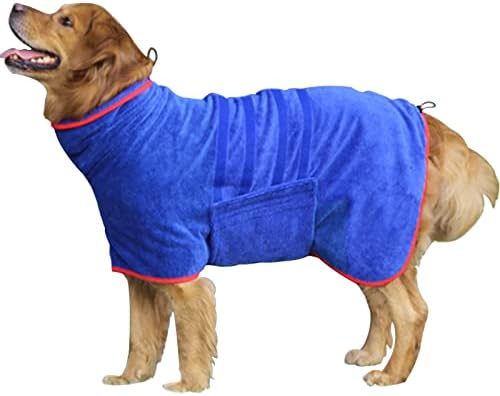 Dog Bathrobe Towel Dog Drying Coat Microfiber Absorbent Fast Drying Robes by HhiMyOct
