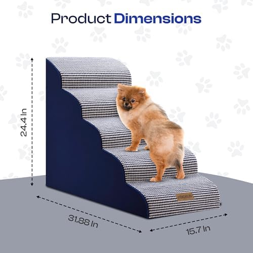 Miorun Dog Stairs for High Beds, 24.5" Foam Pet Ramp Step for Small Dogs - Image 5