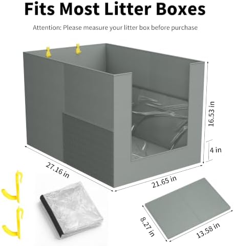 Litter Box Shield with Front Barrier, Cat Litter Box Enclosure Splash Guard - Image 3