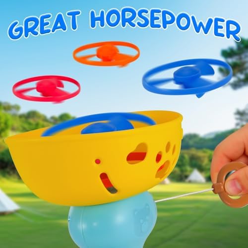 Outdoor Flying Disc Launcher Toys Set Pull-String Launchers Flying Toys Summer - Image 7