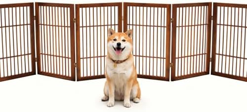Urnporium Pet Dog Gate Freestanding, Strong Durable Folding Wooden Fence - Image 2