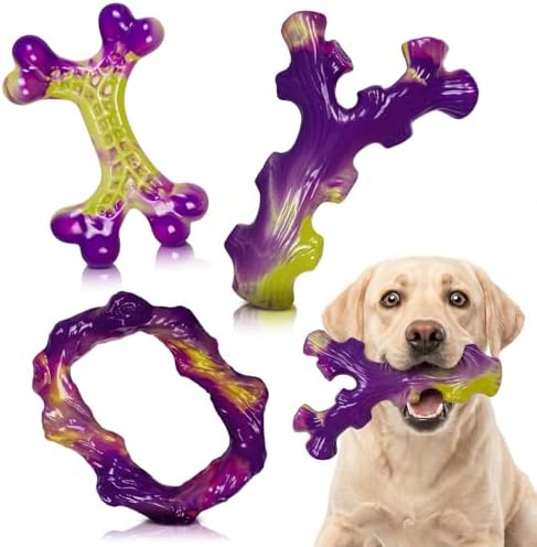Frienhund Tough Dog Toys for Aggressive Chewers 3 Pack, Indestructible Dog Toys by Frienhund