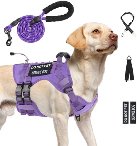No Pull Tactical Dog Harness for Large Dogs, Service Dog Vest by Yungaspy