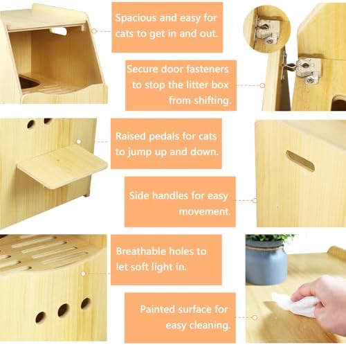 Cat Litter Box Enclosure, Enclosed Litter Boxes, Top Entry Cat Enclosure - Image 6