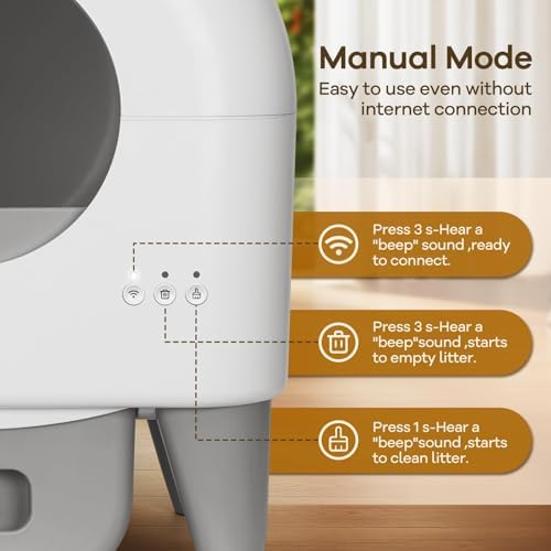 Fumoi Automatic Litter Box, App Control, Safety Sensor, Washable Litter Trays - Image 4