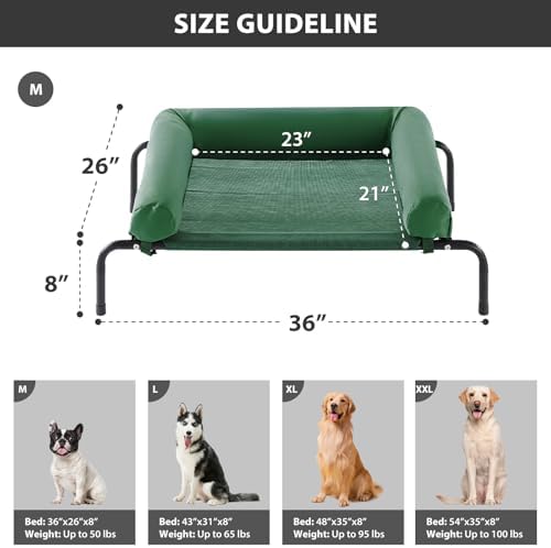 RRPETHOME Elevated Cooling Dog Cot Bed, Large Raised Outdoor Dog Bed - Image 2