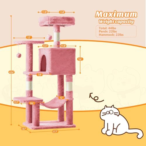 44 Inch Small Cat Tree Tower for Indoor Cats and Kittens - Image 2