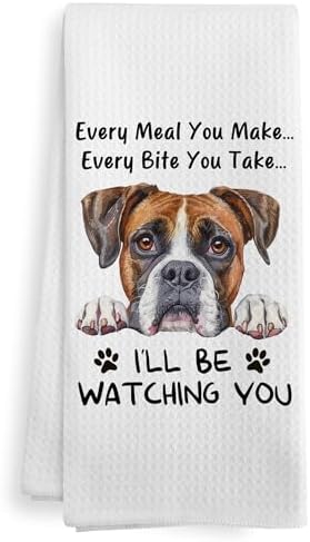 Funny Boxer Dog Kitchen Towels Decor Gifts by XNXLDYLH