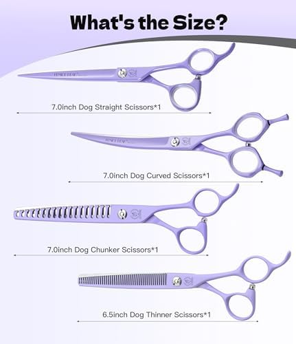 7" Professional Curved Dog Grooming Scissors, Japanese 440C Stainless Steel Dog - Image 6