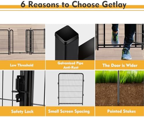 Getlay Dog Playpen 36inch 4 Panels, Puppy Playpen Indoors, Dog Fences Outdoor - Image 2