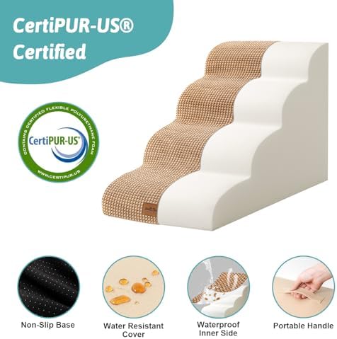 COZY KISS Dog Stairs for Small Dog 19.7" H, 4 Step Pet Ramp for Bed - Image 5