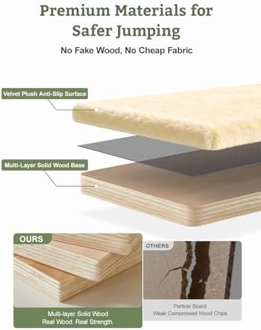 5-in-1 Cat Wall Shelves, Solid Wood Cat Wall Furniture Set - Image 6