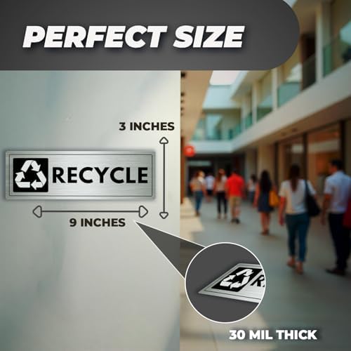 Recycle Sign - 3x9 Inch - Aluminum - Recyclables Sorting Station - Image 3