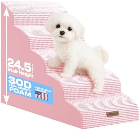 Miorun Dog Stairs for High Beds, 24.5" Foam Pet Ramp Step for Small Dogs by Miorun