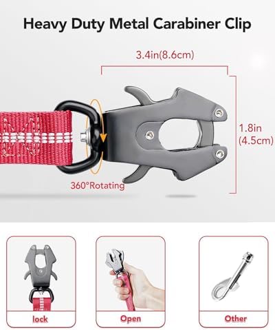 Joytale Tactical Bungee Dog Leash, Shock Absorbing No Pull, Hot Pink - Image 2