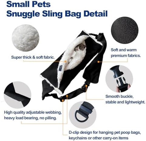 Adjustable Fluffy Bearded Dragon Sling Carrier Bag, Reptile Carrier - Image 3