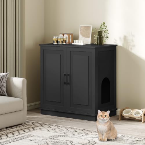 MAHANCRIS Large Cat Litter Box Enclosure, Tall Hidden Litter Box Furniture - Image 4