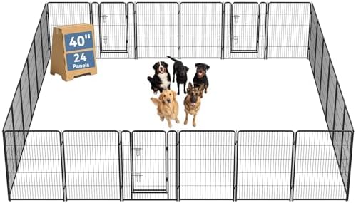 DUMOS Dog Playpen 40 Inch 24 Panels Indoor Outdoor Metal Pet Fence by DumosLifestyle
