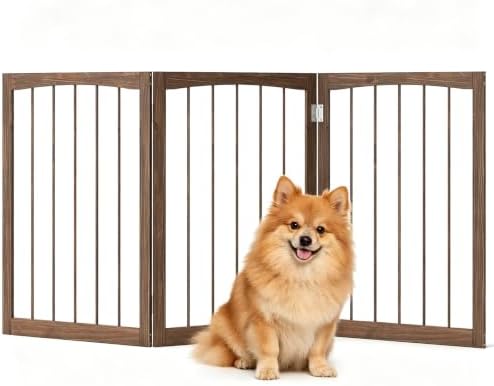 Giantex Freestanding Foldable Dog Gate Indoor by Giantex
