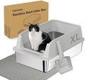 TENTIZON Stainless Steel Cat Litter Box, XL Large Metal Kitty Litterbox by TENTIZON