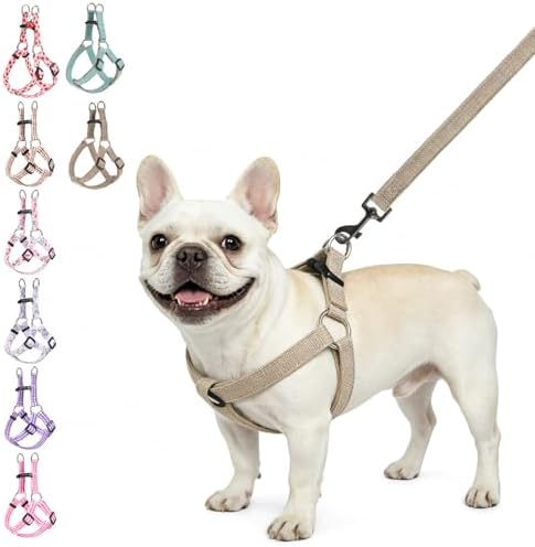 BEAUTYZOO No Pull Linen Dog Harness and Leash Set by BEAUTYZOO