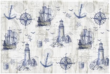 Giwawa Nautical Anchor Bath Rug Sailboat Lighthouse Soft Doormat Non Slip by Giwawa