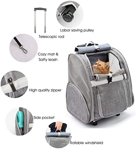 Lollimeow Pet Rolling Carrier, Dog Backpack - Image 3