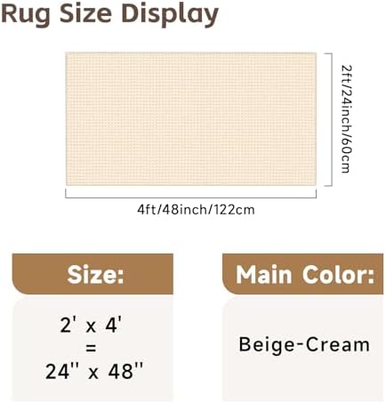 2x4 Waffle Bathroom Runner Rug: Super Absorbent Anti Slip Bath Mat - Image 2
