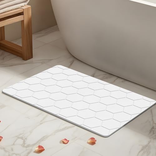 THMINS White Stone Bath Mat by THMINS