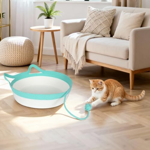 Cotton Rope Cat Bed, Instinct Hand Woven Basket - Image 6