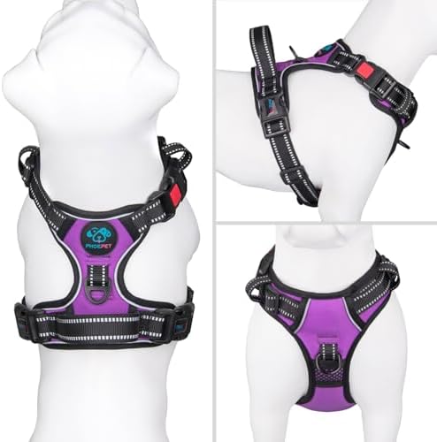 PHOEPET No Pull Dog Harness Medium Reflective Front Clip Vest - Image 2