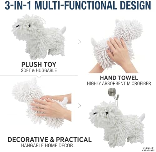 2Pcs Chenille Dog Hand Towel Fuzzy Ball Dog Towel Animal Hand Towels - Image 6
