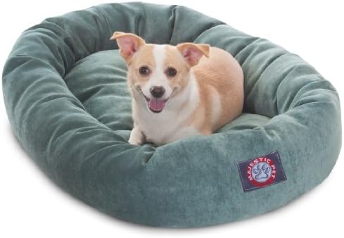 Majestic Pet 32 Inch Micro Velvet Calming Dog Bed Washable – Cozy Soft Round by MajesticPet