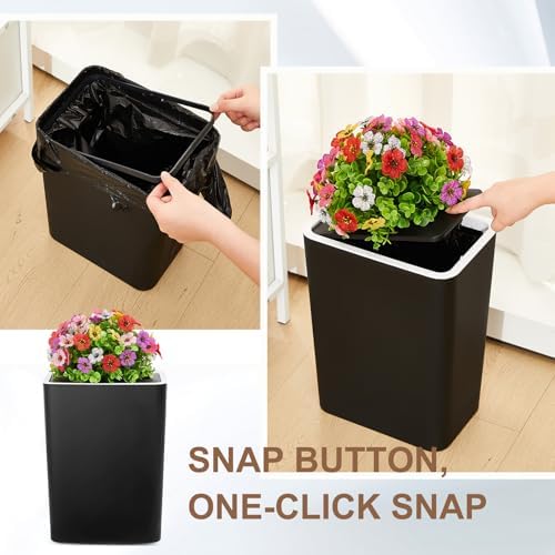 Jingmore Dog Poop Trash Can Outside 3.96 Gal/15 L, Colorful Flower Black - Image 3