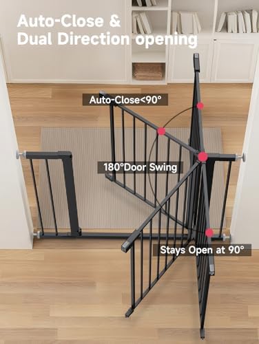 29.5-40.5" Baby Gate for Stairs, Dog Gate for Doorways, Walk Thru Auto Close - Image 5