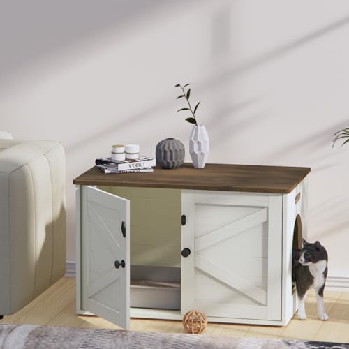 Timberer Cat Litter Box Enclosure, Hidden Litter Box Furniture - Image 7