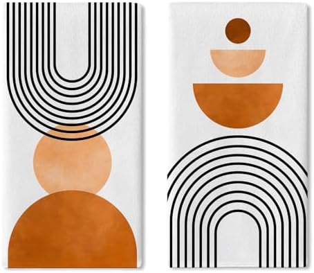 Modern Geometric Kitchen Dish Towels Set of 2 by Croar