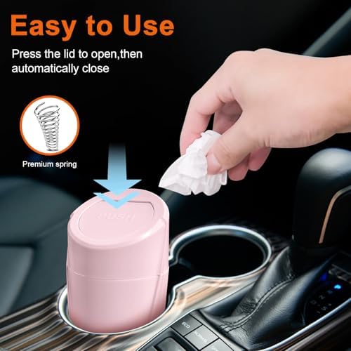 Car Trash Can, 2 Packs Mini Car Garbage Can Cup Holder - Image 3
