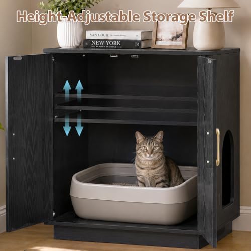 Gitelsnour 30.9'' Litter Box Enclosure Furniture- Hidden Storage - Image 4