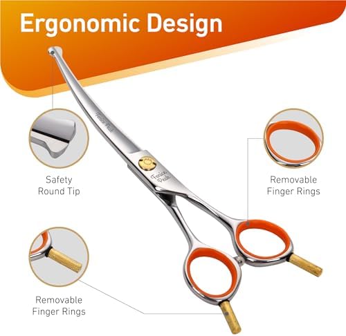 5'' Small Curved Scissors Lightweight Dog Cat Grooming Scissors - Image 2
