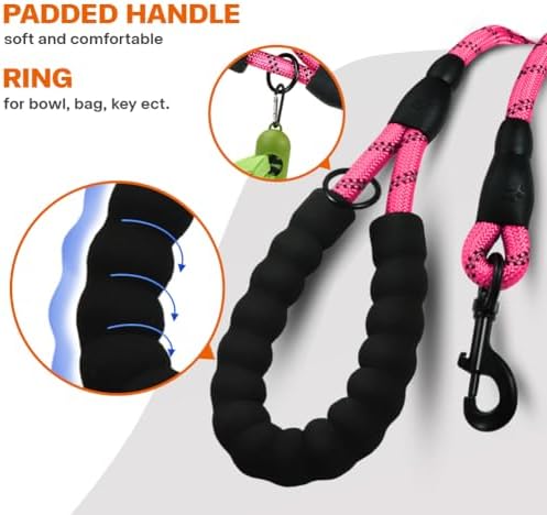 Taglory Rope Dog Leash for Medium Large Dogs, 5 FT Padded Handle - Image 4