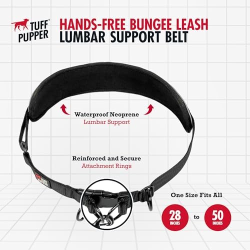 Tuff Pupper Hands Free Bungee Dog Leash, Waist Belt - Image 5