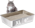 Stainless Steel Litter Box, 23.6“x15.7"x6" Deep Stainless Steel Cat Litter Box by Futam