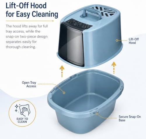Hooded Cat Litter Box Large, Enclosed - Image 6